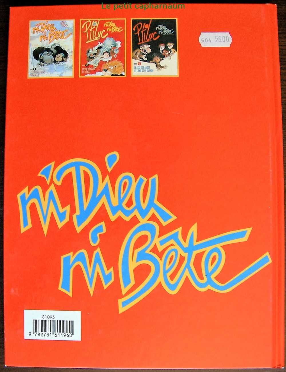 livres bd revues bandes dessinees ni dieu ni bete 3 le sexe des ange et ame de la guenon eo 1995