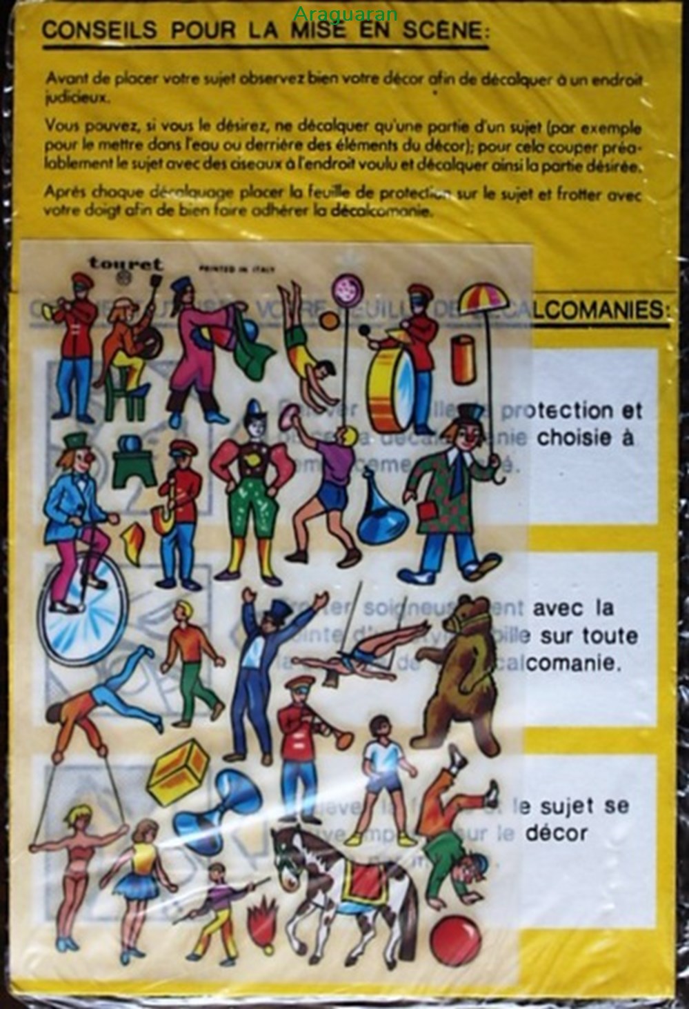 divers decorations magnets autocollants decalcomanies decorama touret jean richard presente mon cirque
