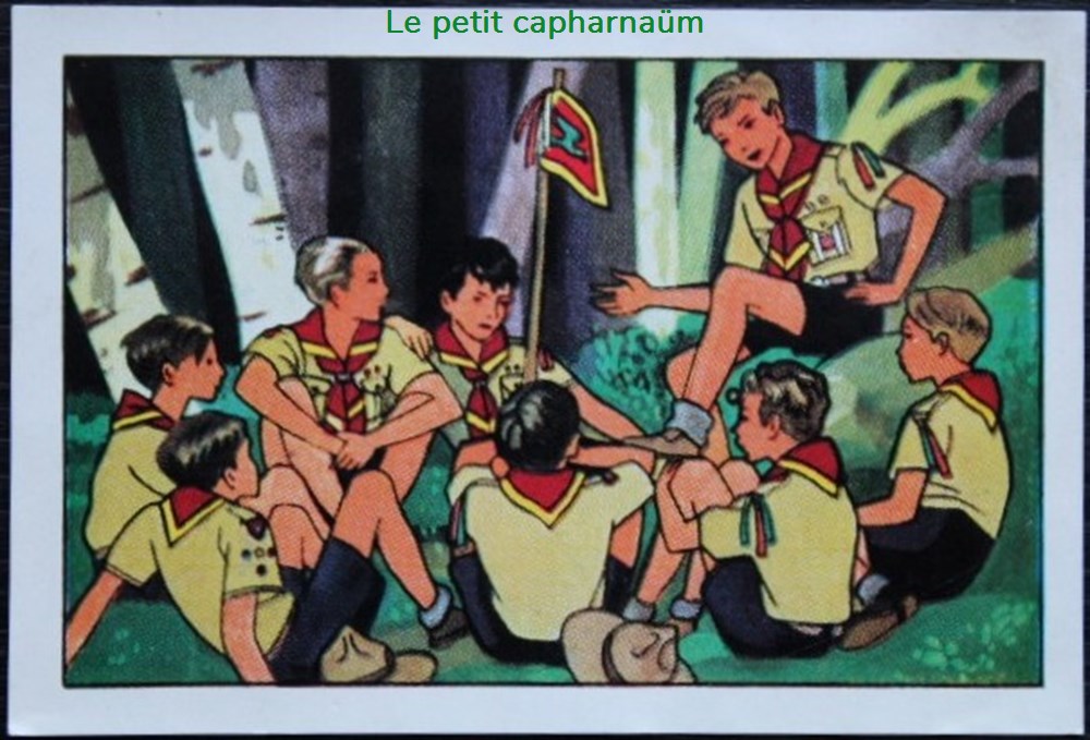 Image / Chromo - La vie fière et joyeuse des scouts - II-09 - Une réunion de patrouille documents anciens chromos images alimentaires image chromo la vie fiere et joyeuse des scouts ii 09 une reunion de patrouille