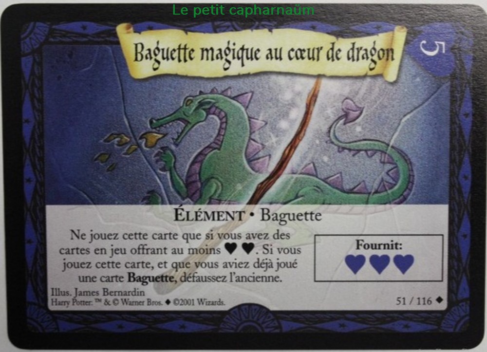 TCG Harry Potter - Set de base - 051 - Baguette magique au coeur de dragon - Peu commune jeux societe jouets jeu carte collectionner tcg harry potter set de base 051 baguette magique au coeur de dragon peu commune