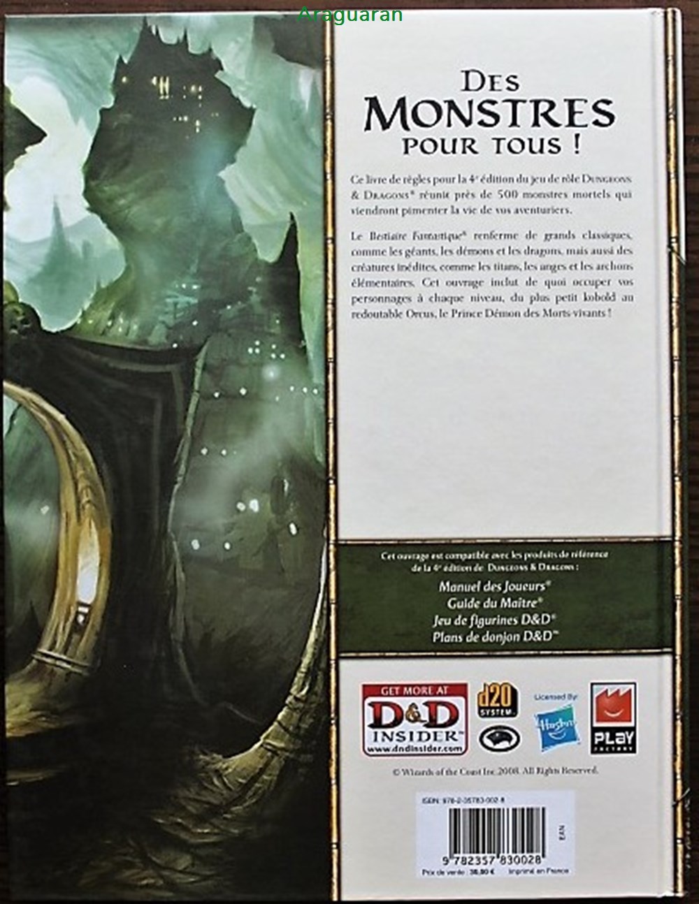 jeux societe jouets roles jeu de role d d4 bestiaire fantastique