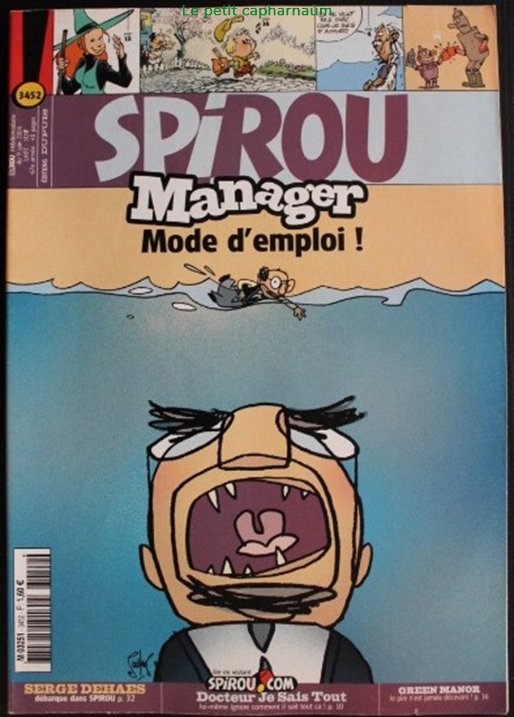 Spirou - 3452 - Couverture : Manager mode d'emploi livres bd revues spirou 3452 couverture manager mode emploi