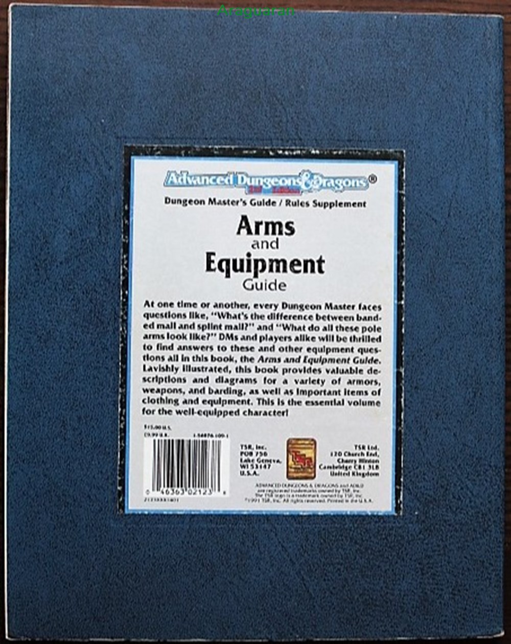 Jeu de rôle - AD&D2 - Arms and equipment guide jeux societe jouets roles jeu de role ad d2 arms and equipment guide