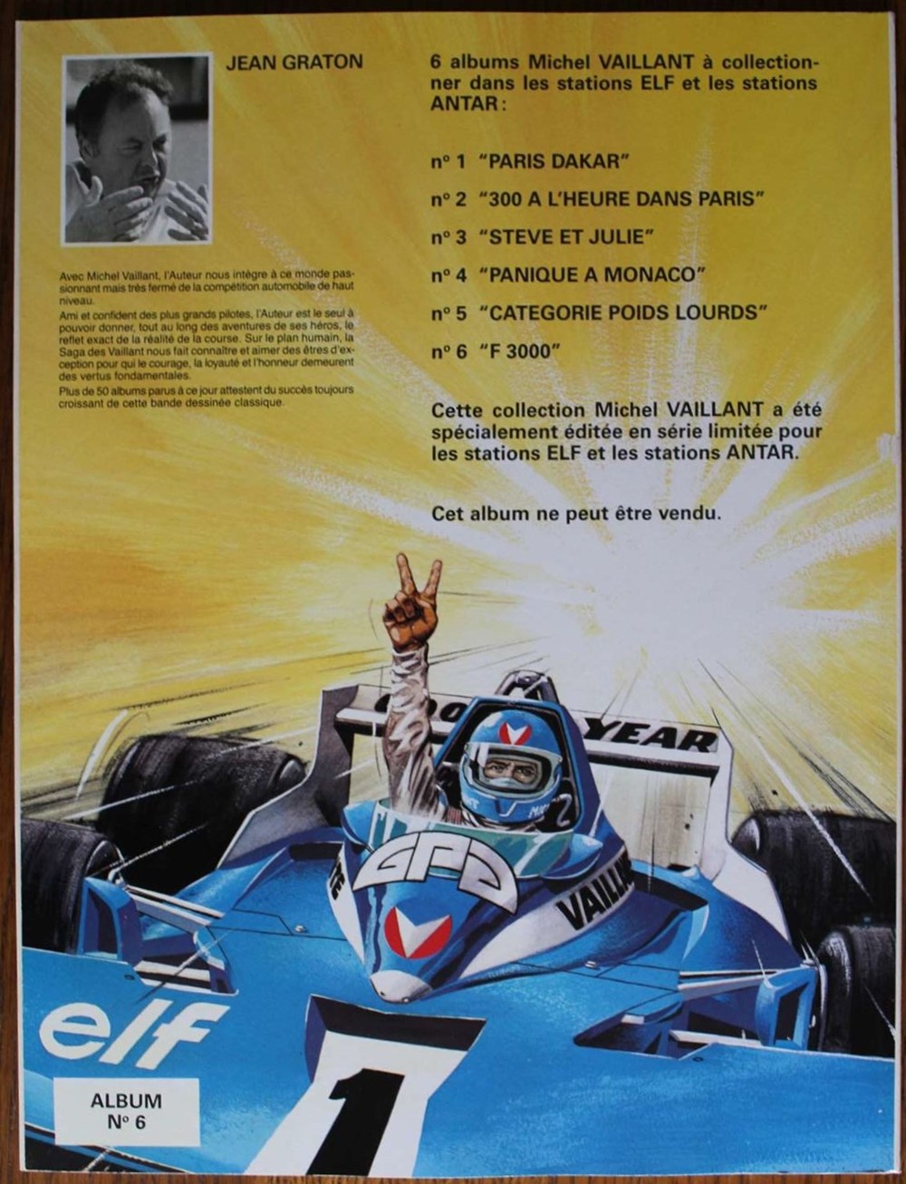 Michel Vaillant - 52 - F3000 - Rééd. Publicitaire Elf 1989 livres bd revues bandes dessinees michel vaillant 52 f3000 reed publicitaire elf 1989