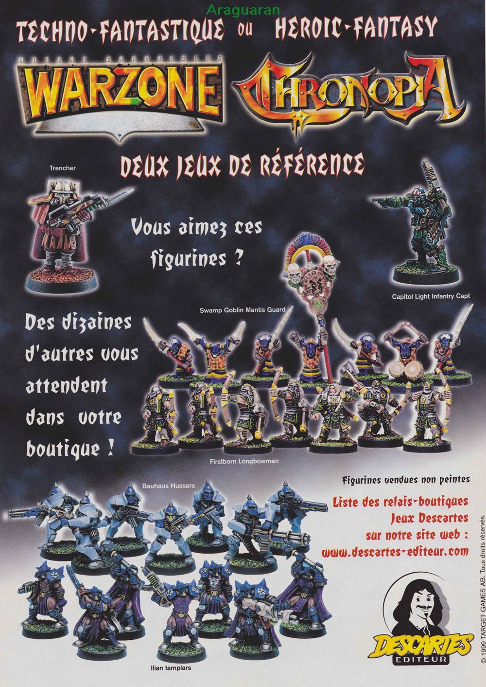 Jeu de Figurines - Warzone et Chronopia 3 livres bd revues jeu de figurines warzone et chronopia