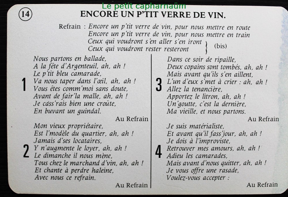 Chanson paillarde - Encore un p'tit verre de vin jeux societe jouets cartes chanson paillarde encore un tit verre de vin