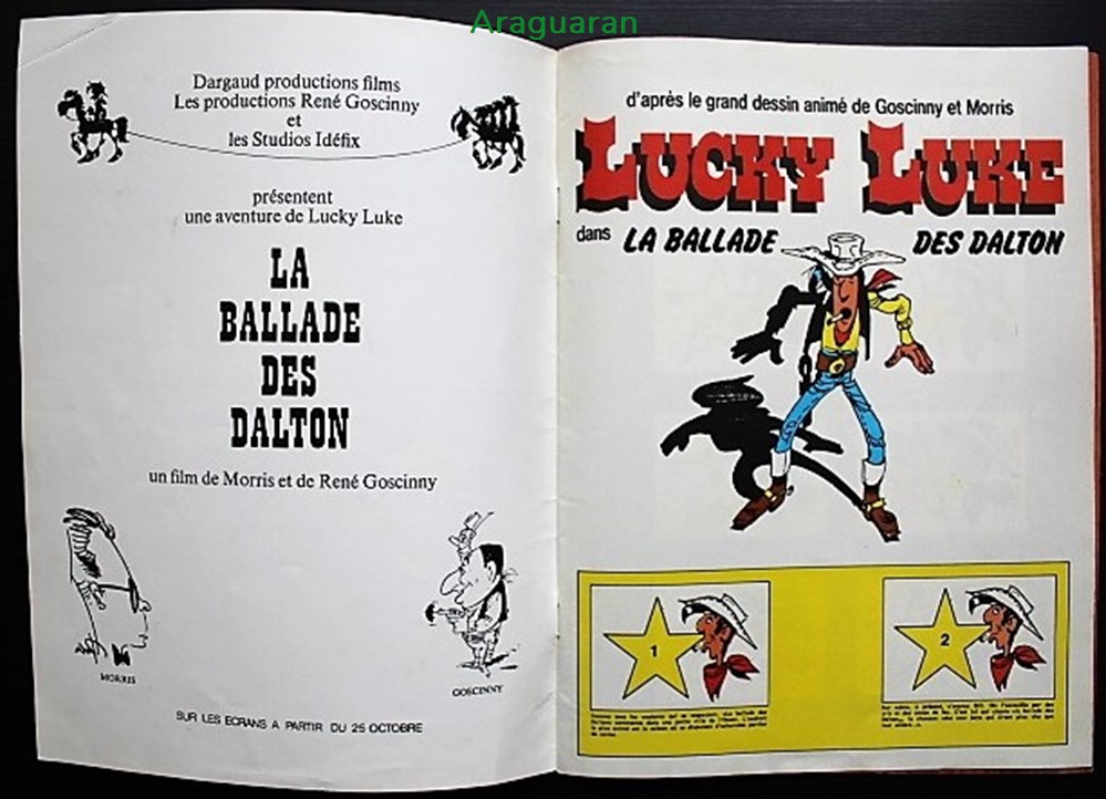 Lucky Luke - Album stickers La ballade des Dalton - Dargaud 1978 2 divers decorations magnets autocollants lucky luke album stickers la ballade des dalton dargaud 1978