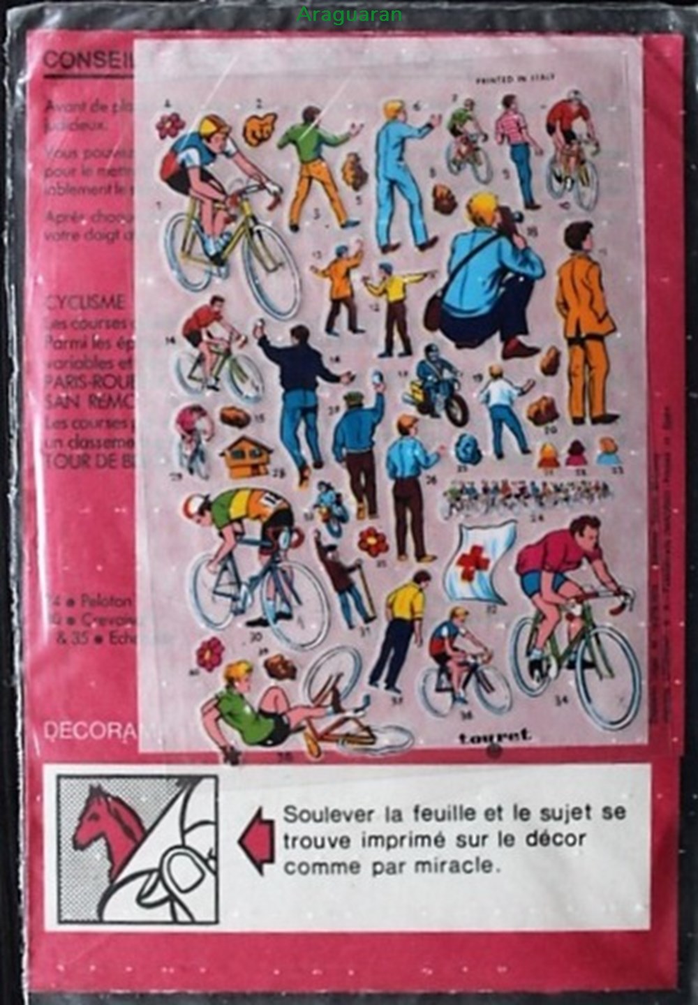 Décorama - Touret - Le cyclisme divers decorations magnets autocollants decalcomanies decorama touret le cyclisme