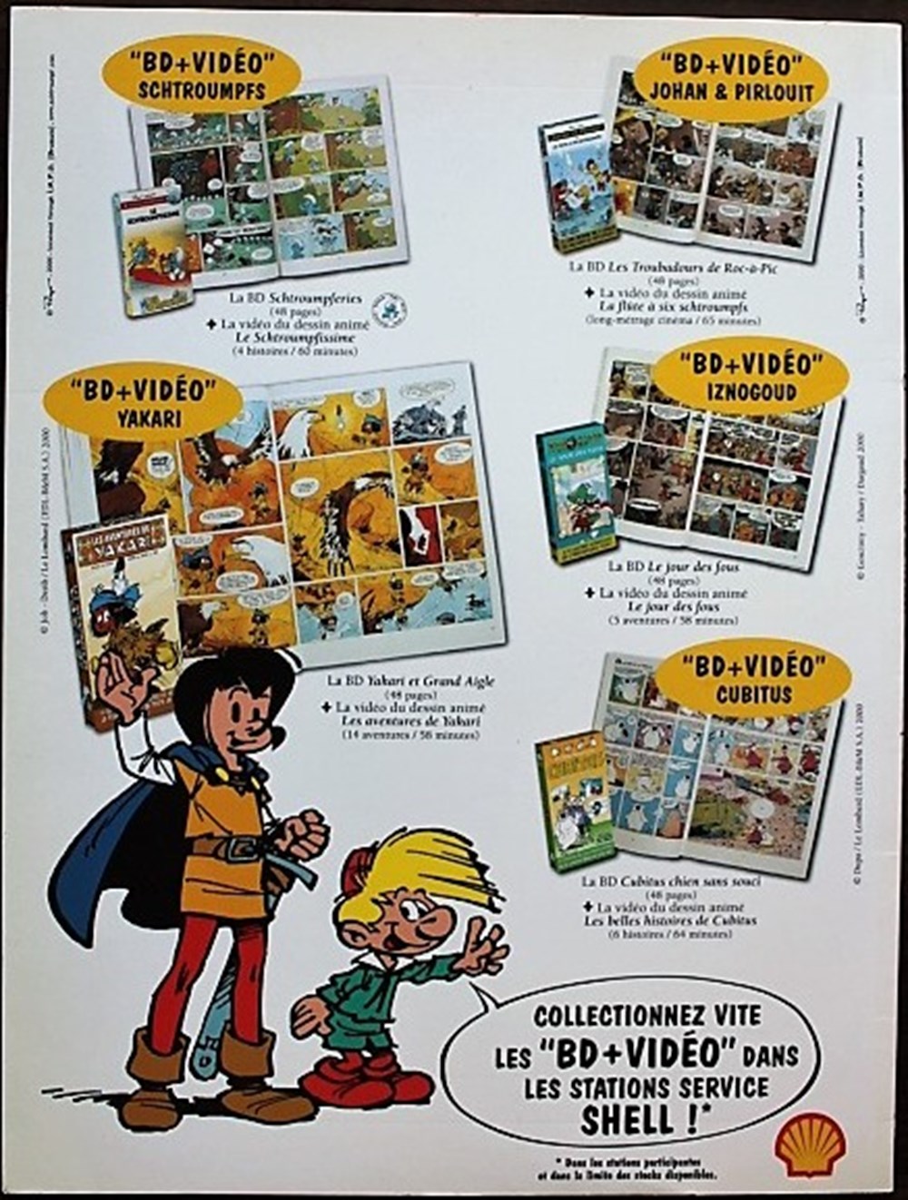 Johan et Pirlouit - 15 - Les Troubadours de Roc-à-Pic - Rééd. Publicitaire Shell 2000 livres bd revues bandes dessinees johan et pirlouit 15 les troubadours de roc a pic reed publicitaire shell 2000