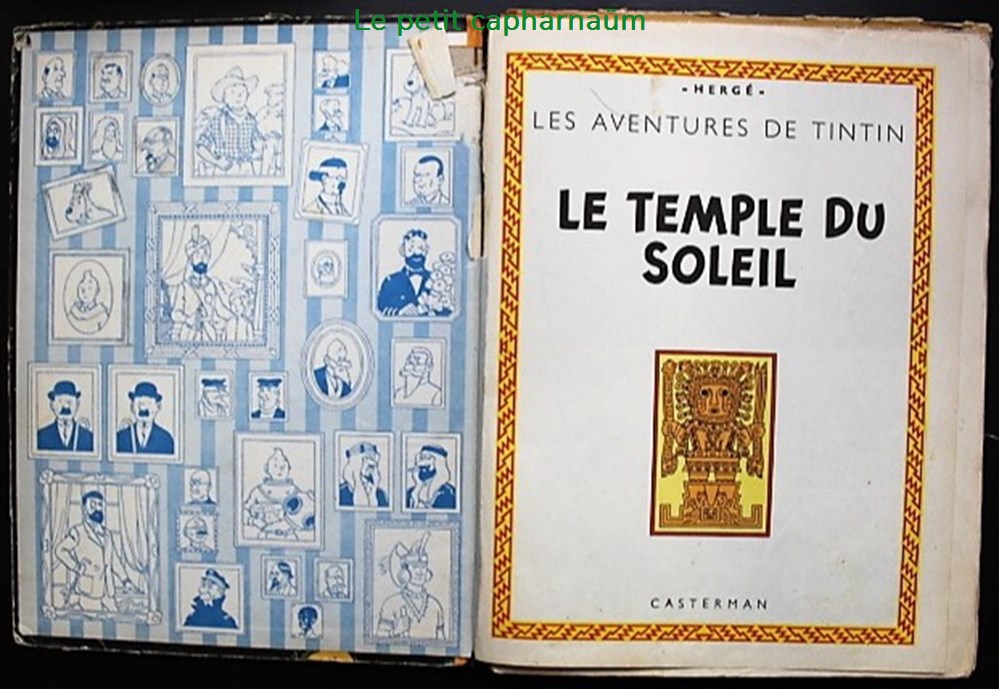 Tintin - 14 - Le temple du soleil - Rééd. 1958 - B26 3 livres bd revues bandes dessinees tintin 14 le temple du soleil reed 1958 b26