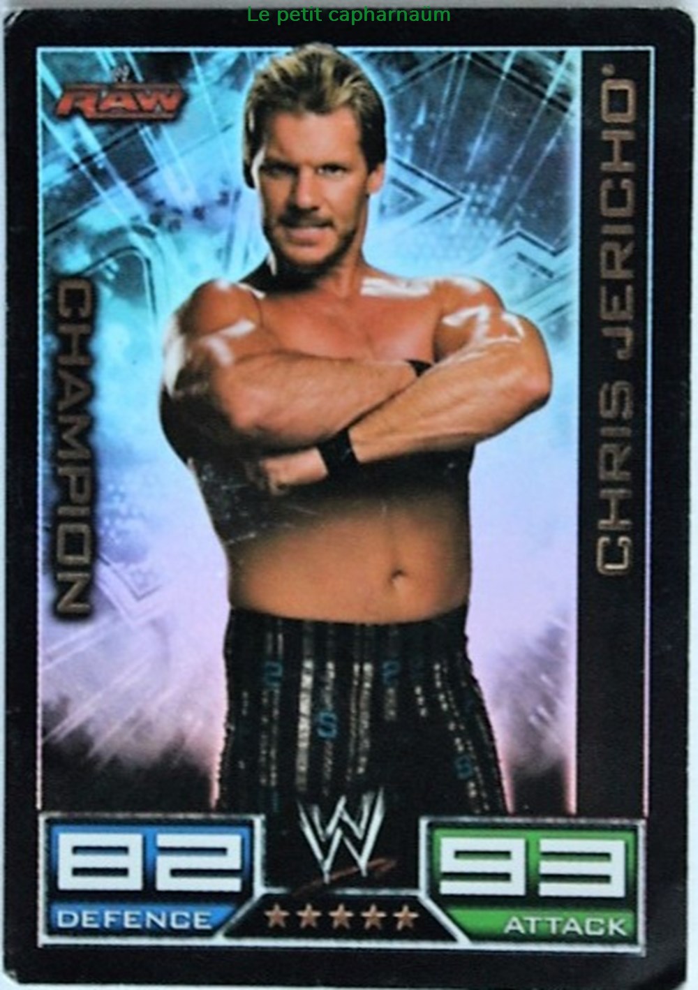 Slam Attax - Carte 005 - Chris Jericho Champion - Rare Foil jeux de societe jouets jeu collectionner slam attax carte 005 chris jericho champion rare foil