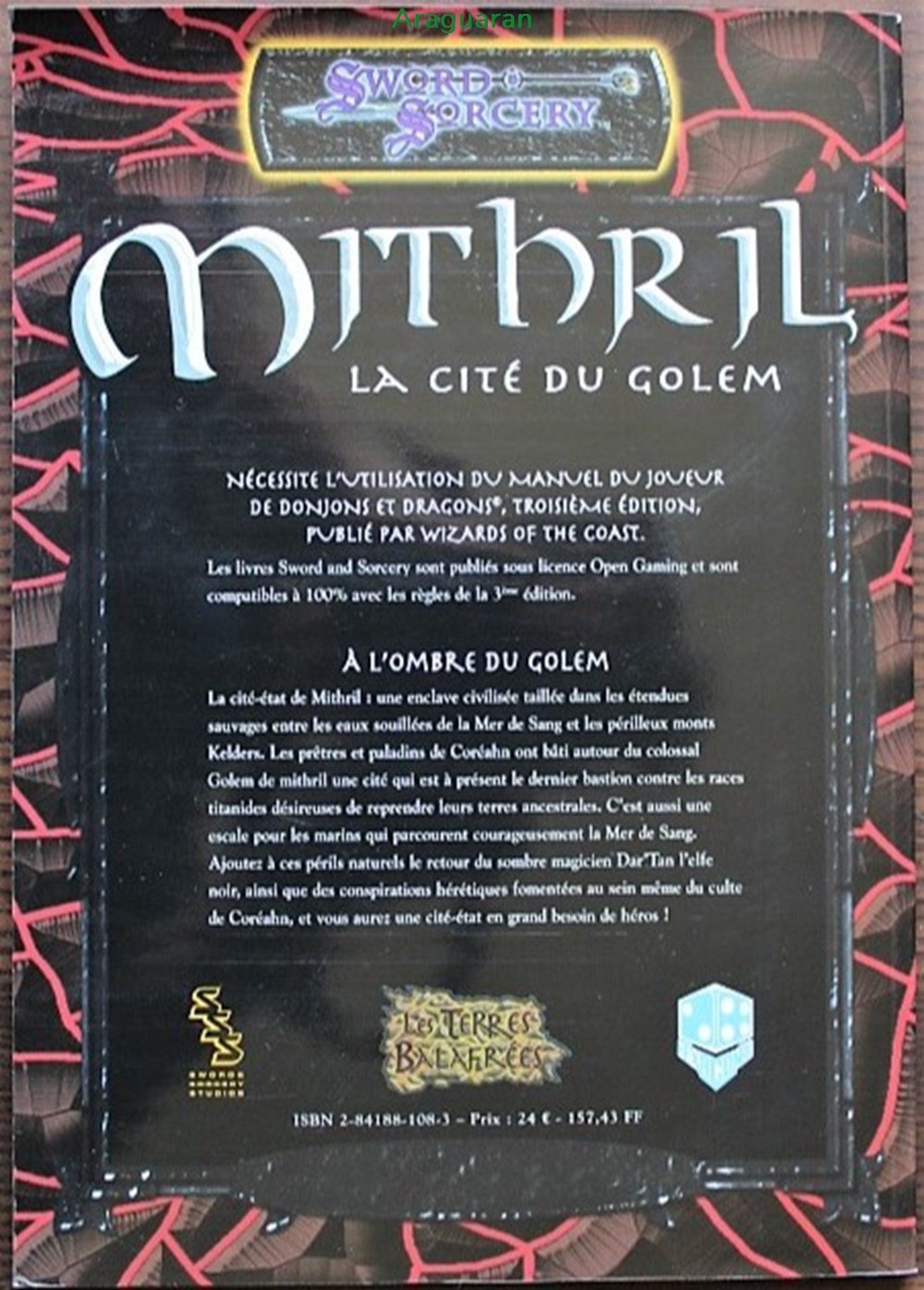 Jeu de rôle - D&D3 - Sword & Sorcery - Mithril, la cité du Golem jeux societe jouets roles jeu de role d d3 sword sorcery mithril la cite du golem