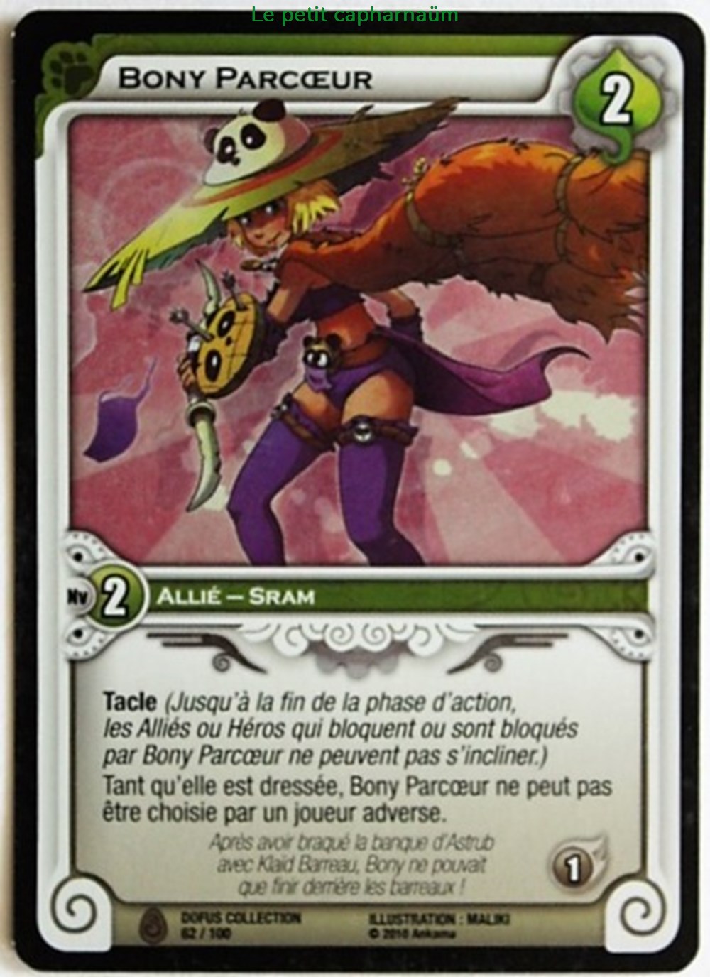 Wakfu TCG - 2011 - Dofus collection - 062 - Bony Parcoeur - Brillante / commune jeux de societe jouets jeu carte collectionner wakfu tcg 2011 dofus collection 062 bony parcoeur brillante commune