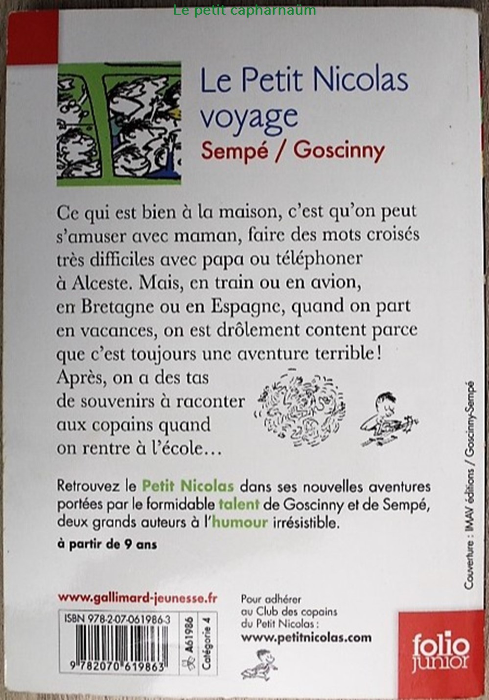 Le petit Nicolas - 07 - Le petit Nicolas voyage - Livre de poche 2009 livres bd revues le petit nicolas 07 le petit nicolas voyage livre de poche 2009