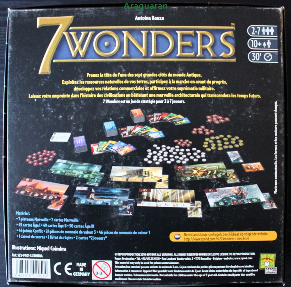 jeux societe jouets plateau 7 wonders edition repos production 2010