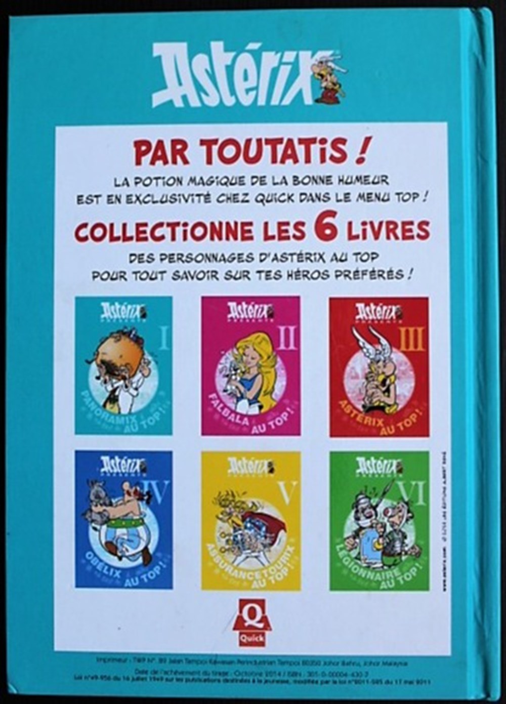 Mini Album Publicitaire Quick - Astérix - 1 - Panoramix au top ! - EO 2014 livres bd revues bandes dessinees mini album publicitaire quick asterix 1 panoramix au top eo 2014