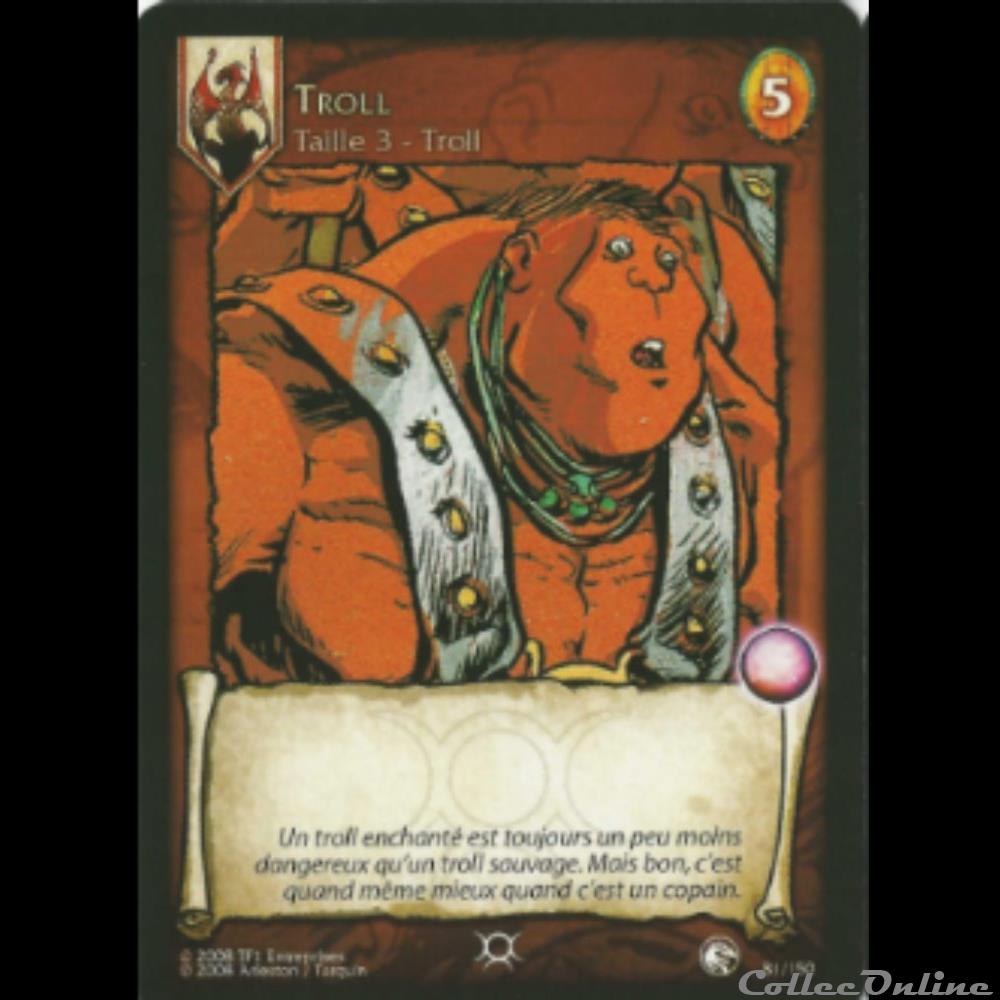 Lanfeust de Troy - 081- Troll jeux jouet jeu carte collectionner lanfeust de troy 081 troll