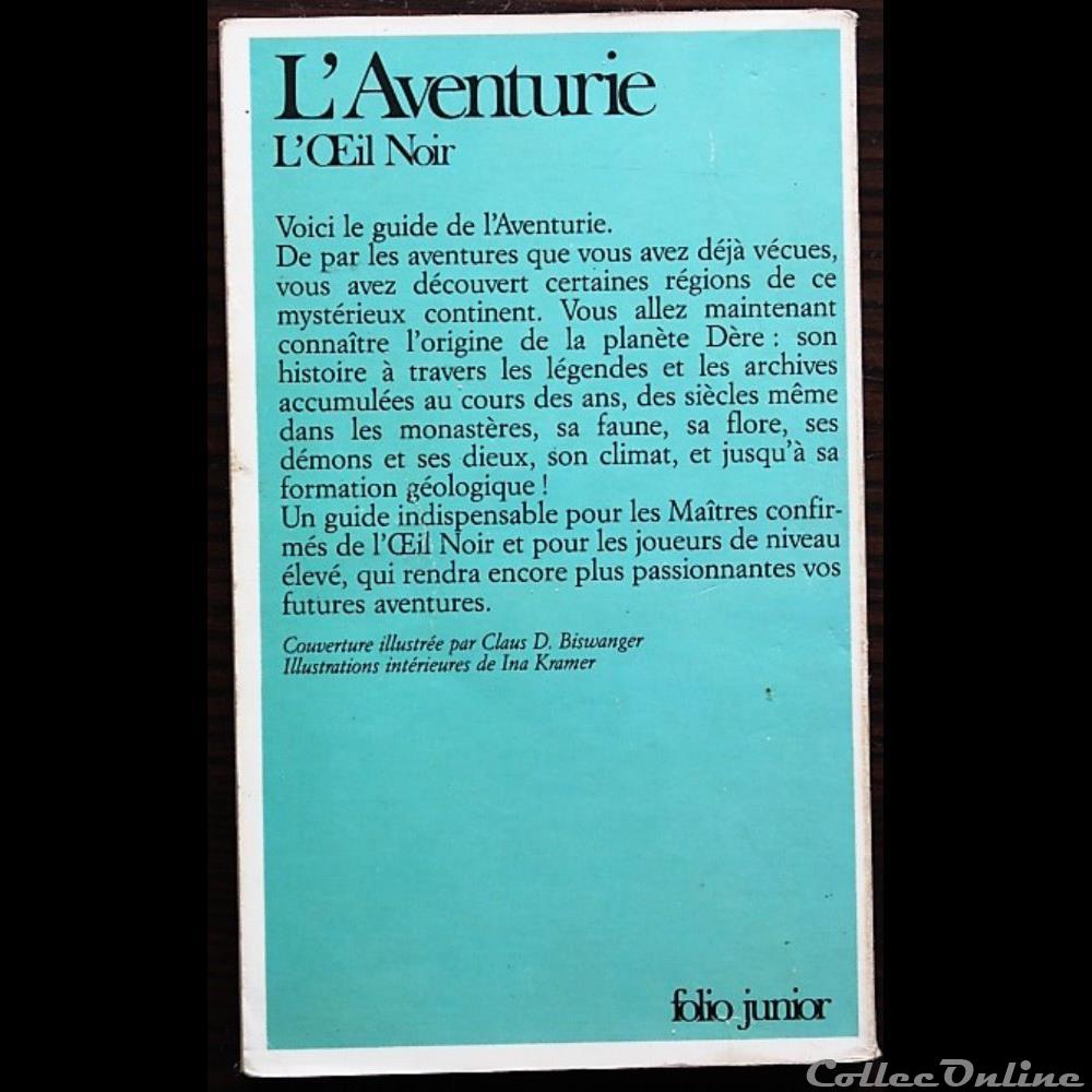 Jeu de rôle - Oeil noir (L') - Aventurie (L') - Gallimard 1986 jeux societe jouets roles jeu de role oeil noir l aventurie l gallimard 1986