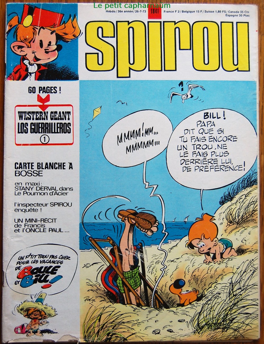 livres bd revues spirou 1841 couverture boule et bill