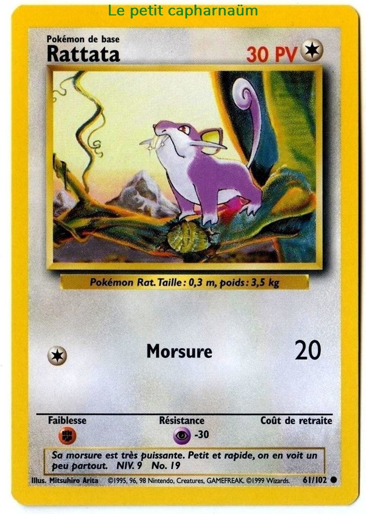 jeux jouet jeu de carte collectionner tcg pokemon rattata