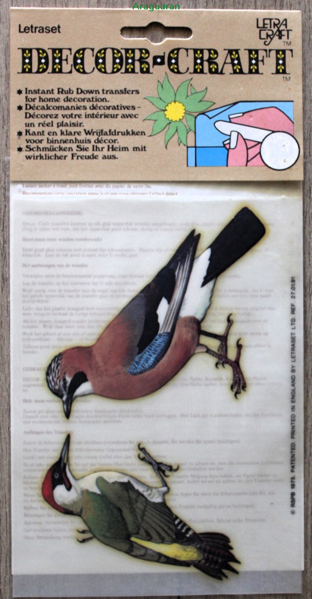 Décalcomanies - Letraset - Decor Craft - Oiseaux divers decorations magnets autocollants decalcomanies letraset decor craft oiseaux