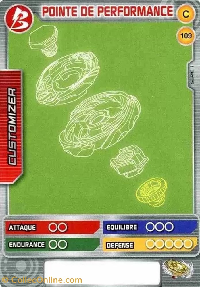 TCG Beyblade - 109/160 - Pointe de performance jeux jouets jeu carte collectionner tcg beyblade 109 160 pointe de performance