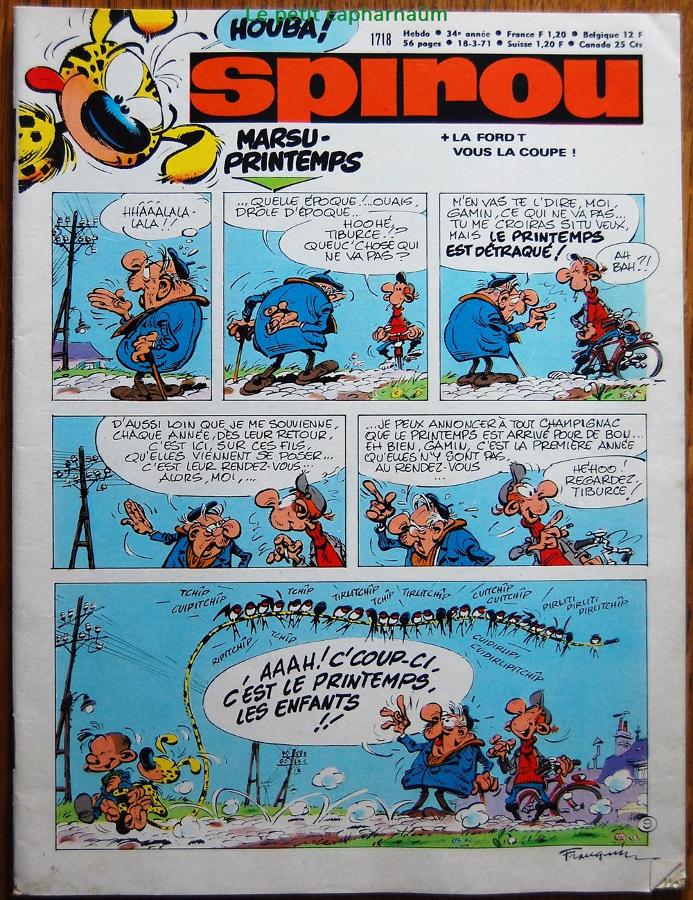 livres bd revues spirou 1718 couverture spirou