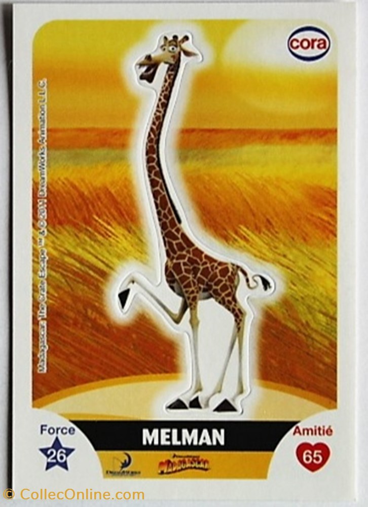 jeux jouets jeu de carte collectionner dreamworks cora 2011 s033 madagascar melman