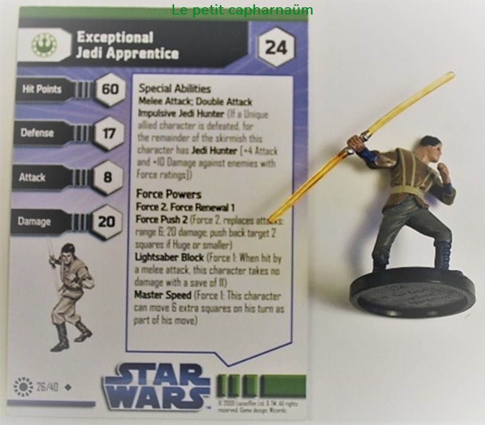 22 Jedi academy - 26/40 - Exceptional Jedi Apprentice - Peu Commune 3 figurines cinema star wars 22 jedi academy 26 40 exceptional jedi apprentice peu commune