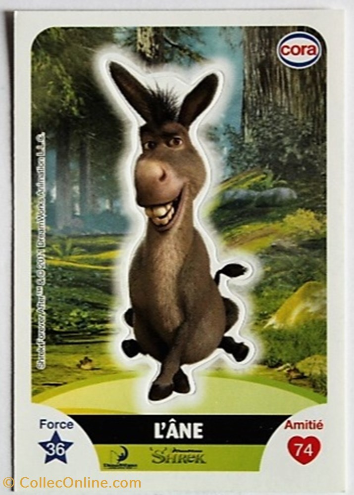 Dreamworks Cora 2011 - S044 - Shrek - L'âne jeux jouets jeu de carte collectionner dreamworks cora 2011 s044 shrek ane