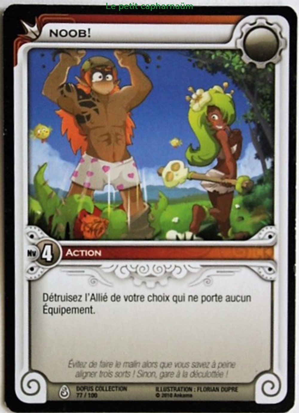jeux de societe jouets jeu carte collectionner wakfu tcg 2011 dofus collection 077 noob peu commune