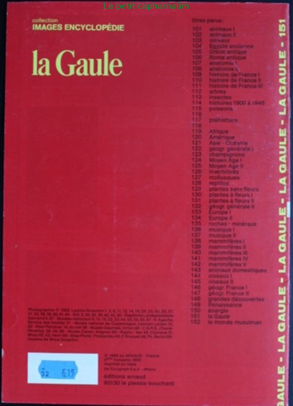 documents anciens chromos images documentation scolaire arnaud 151 la gaule edition 1985