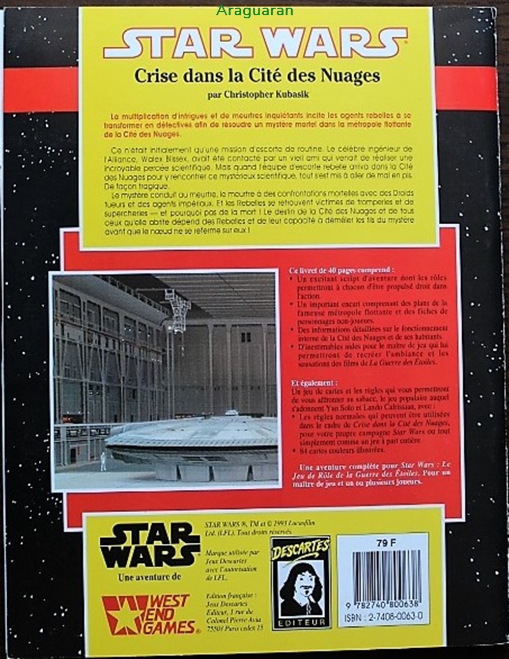jeux societe jouets roles jeu de role star wars d6 crise dans la cite des nuages