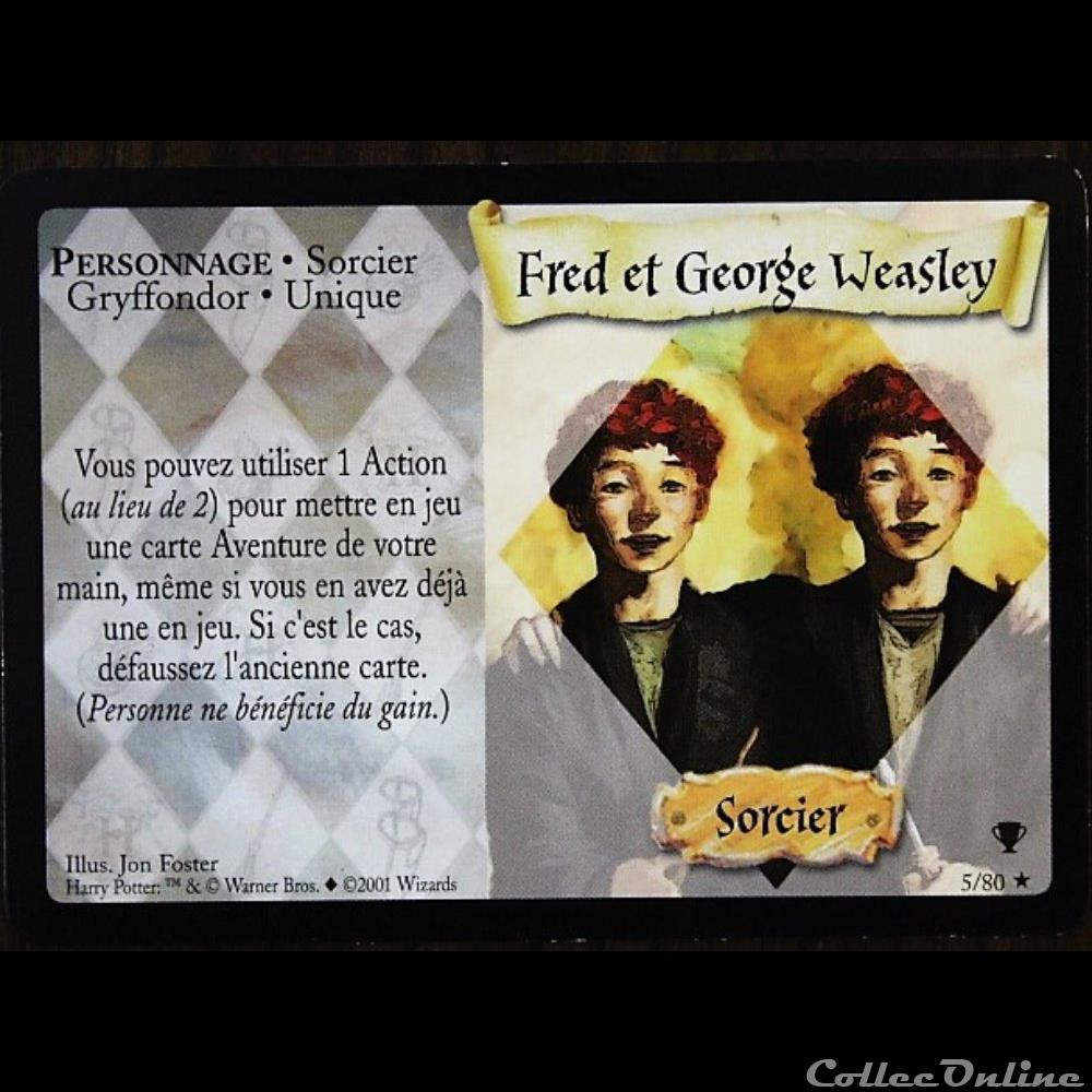 jeux jouet jeu de carte collectionner 05 fred et george weasley