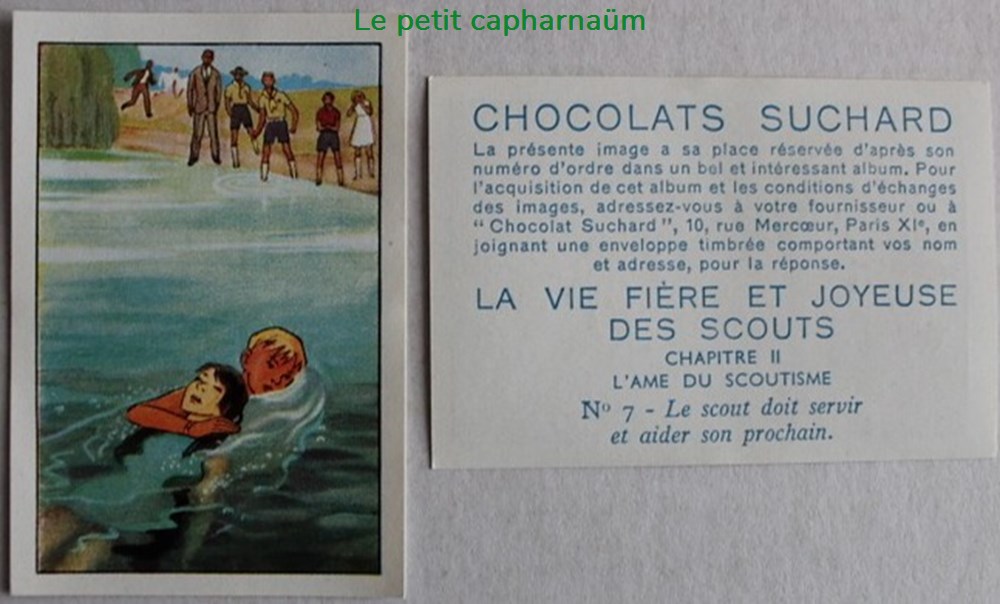 Image / Chromo - La vie fière et joyeuse des scouts - II-07 - Le scout doit aider son prochain documents anciens chromos images alimentaires image chromo la vie fiere et joyeuse des scouts ii 07 le scout doit aider son prochain