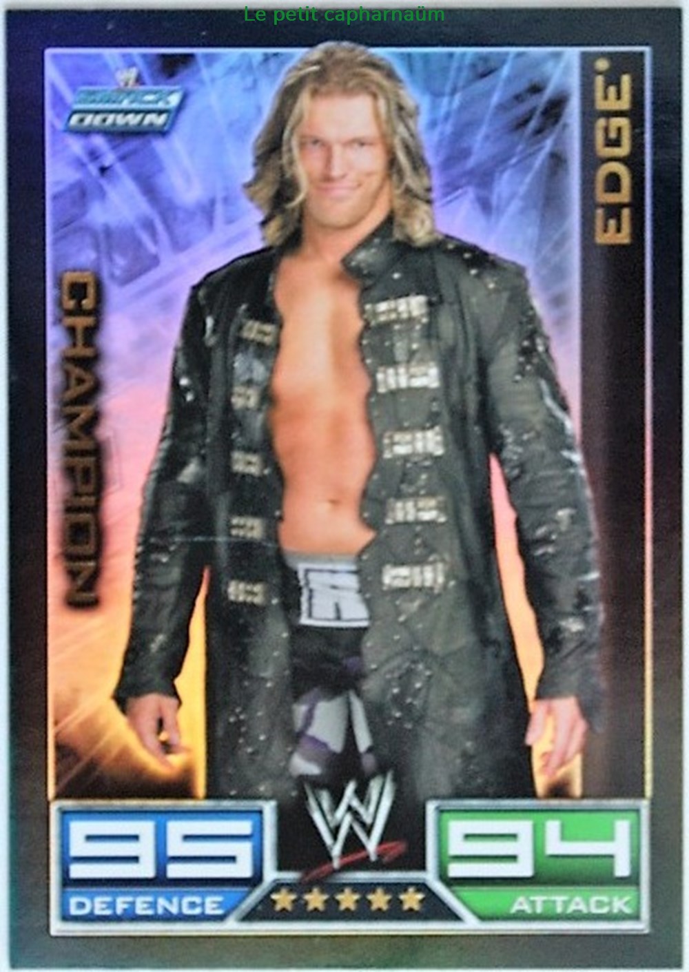 Slam Attax - Carte 002 - Edge Champion - Rare Foil jeux de societe jouets jeu collectionner slam attax carte 002 edge champion rare foil