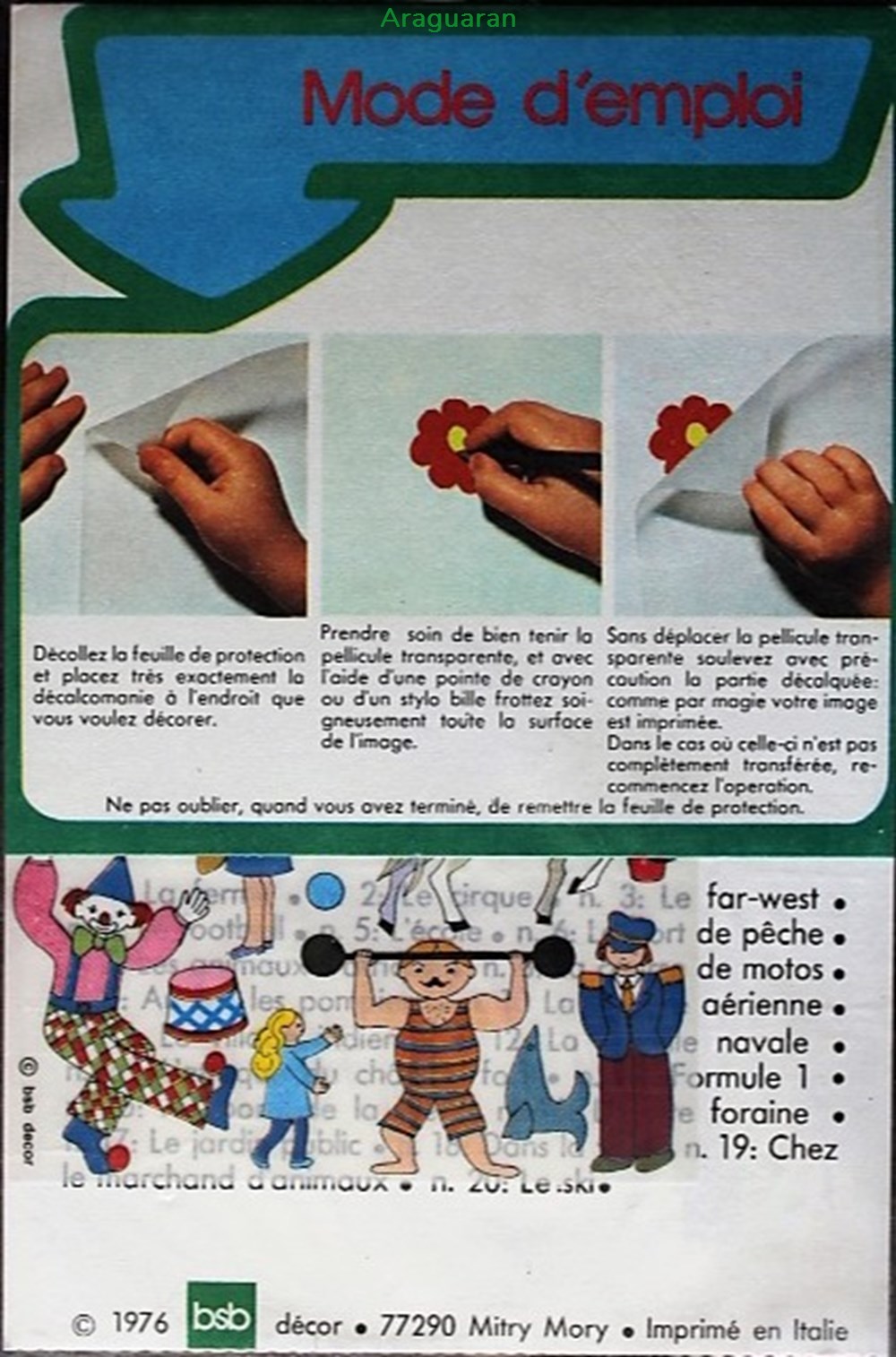 divers decorations magnets autocollants decalcomanies decorama bsb 002 le cirque