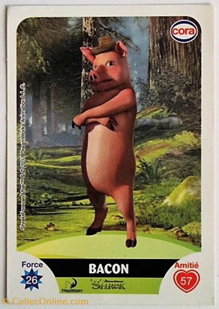 jeux jouets jeu de carte collectionner dreamworks cora 2011 c067 shrek bacon