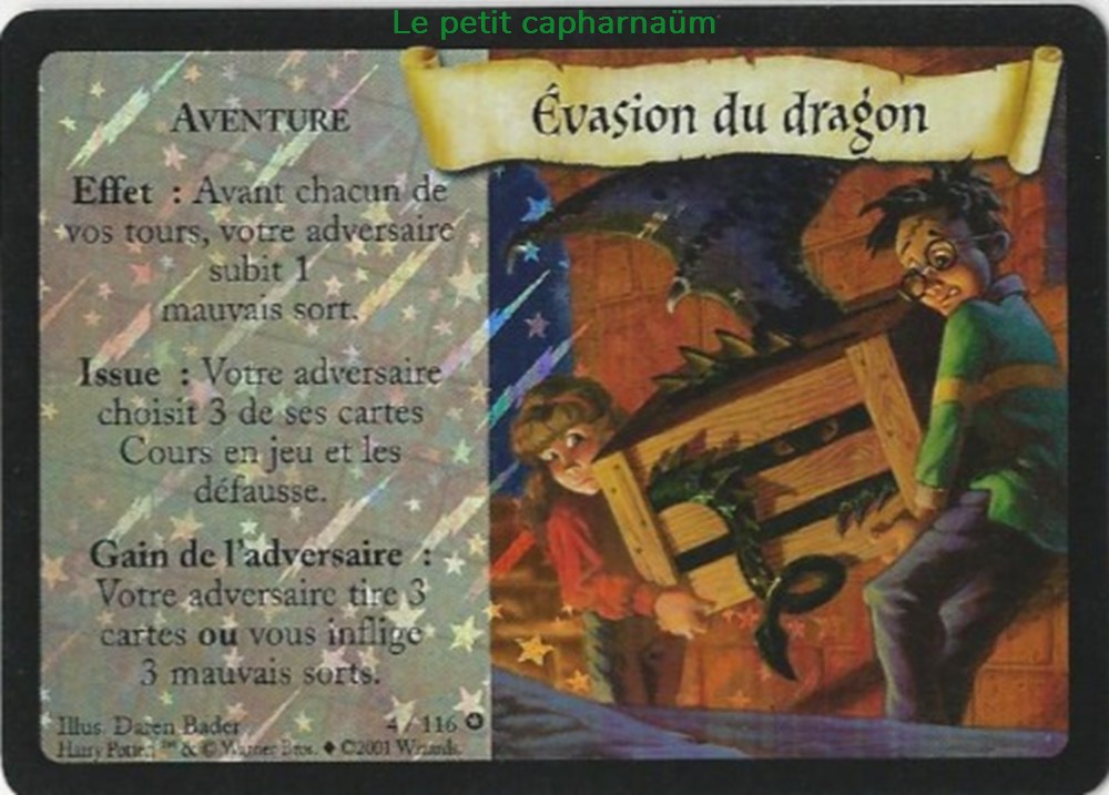 TCG Harry Potter - Set de base - 004 - Evasion du dragon - Rare Brillante jeux societe jouets jeu carte collectionner tcg harry potter set de base 004 evasion du dragon rare brillante