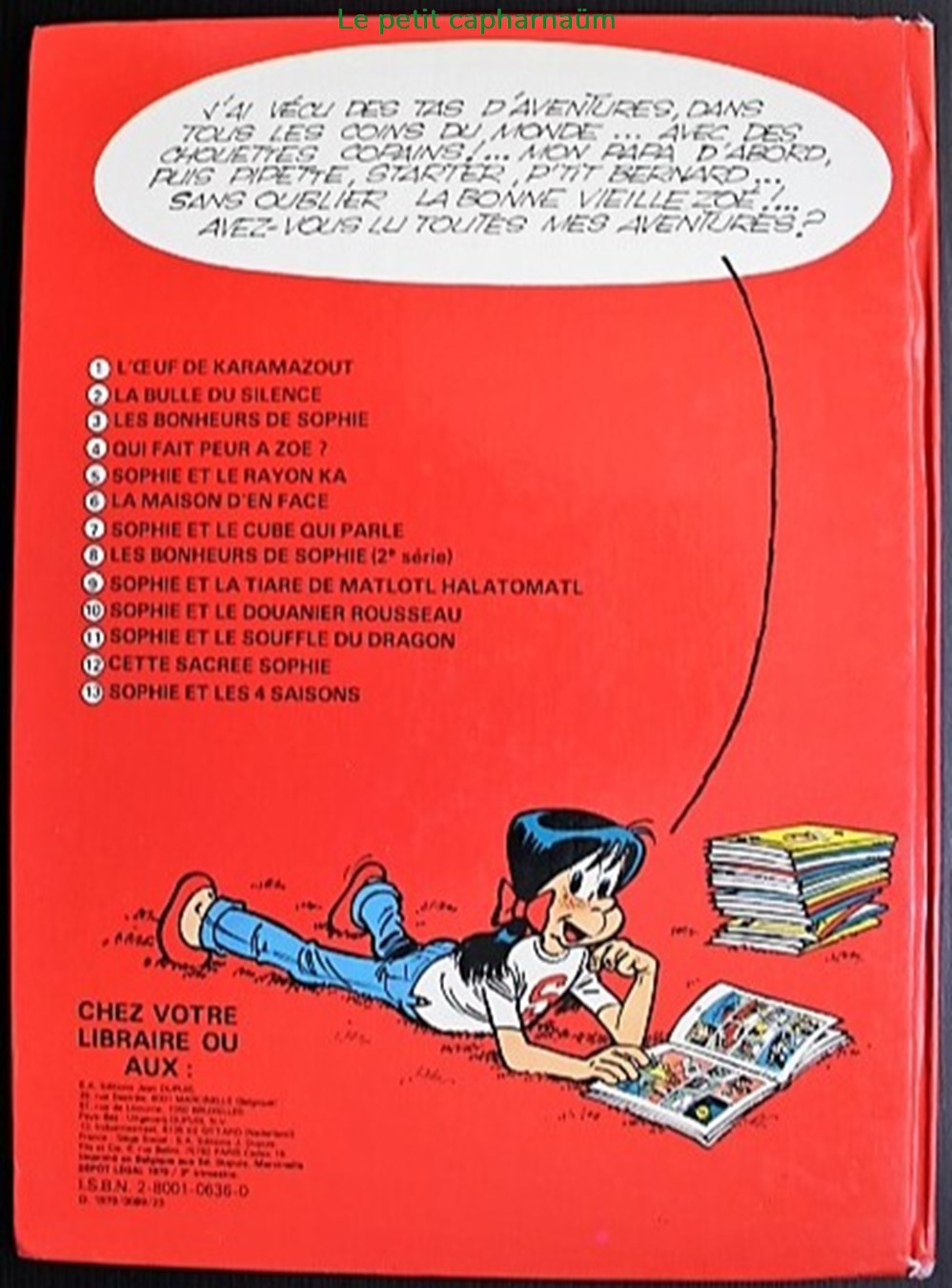 livres bd revues bandes dessinees sophie 14 sophie et inspecteur celeste eo 1979