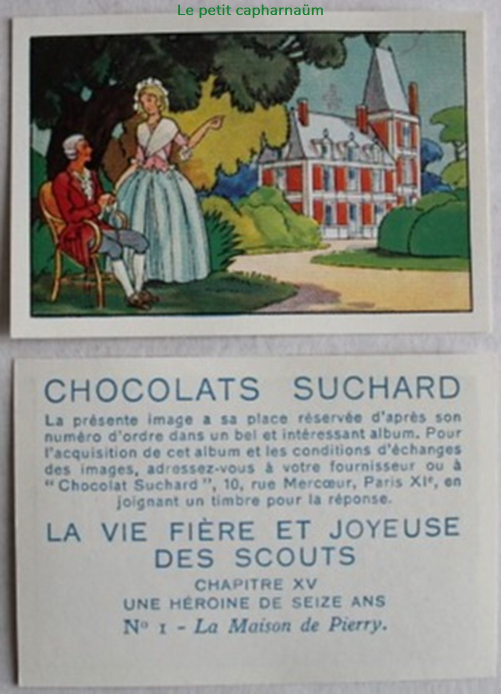 Image / Chromo - La vie fière et joyeuse des scouts - XV-01 - La maison de Pierry documents anciens chromos images alimentaires image chromo la vie fiere et joyeuse des scouts xv 01 la maison de pierry