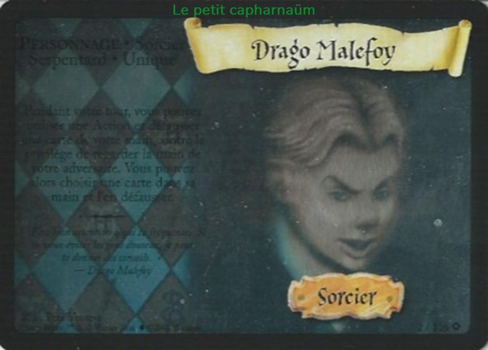 TCG Harry Potter - Set de base - 002 - Drago Malefoy - Rare Holographique jeux societe jouets jeu carte collectionner tcg harry potter set de base 002 drago malefoy rare holographique