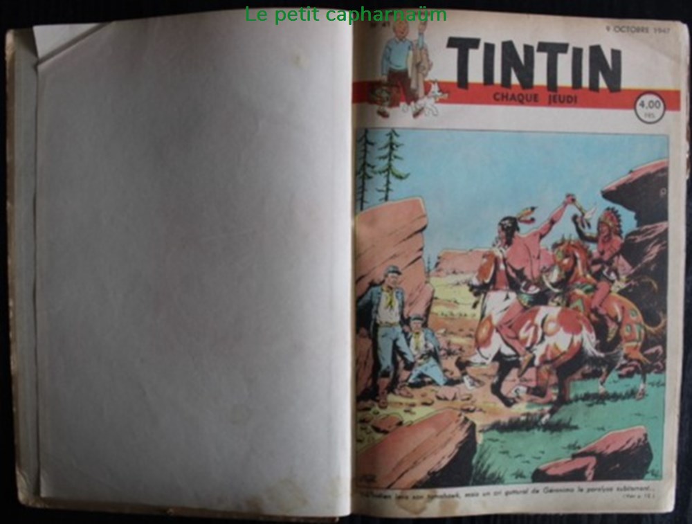 Tintin (édition Belge) - Recueil N°004 - Du n°41 de 1947 au n°05 de 1948 4 livres bd revues vieux journaux tintin edition belge recueil n 004 du n 41 de 1947 au n 05 de 1948