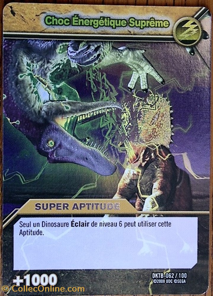 jeux jouets jeu de carte collectionner tcg dinosaur king dktb 062 100 choc energetique supreme