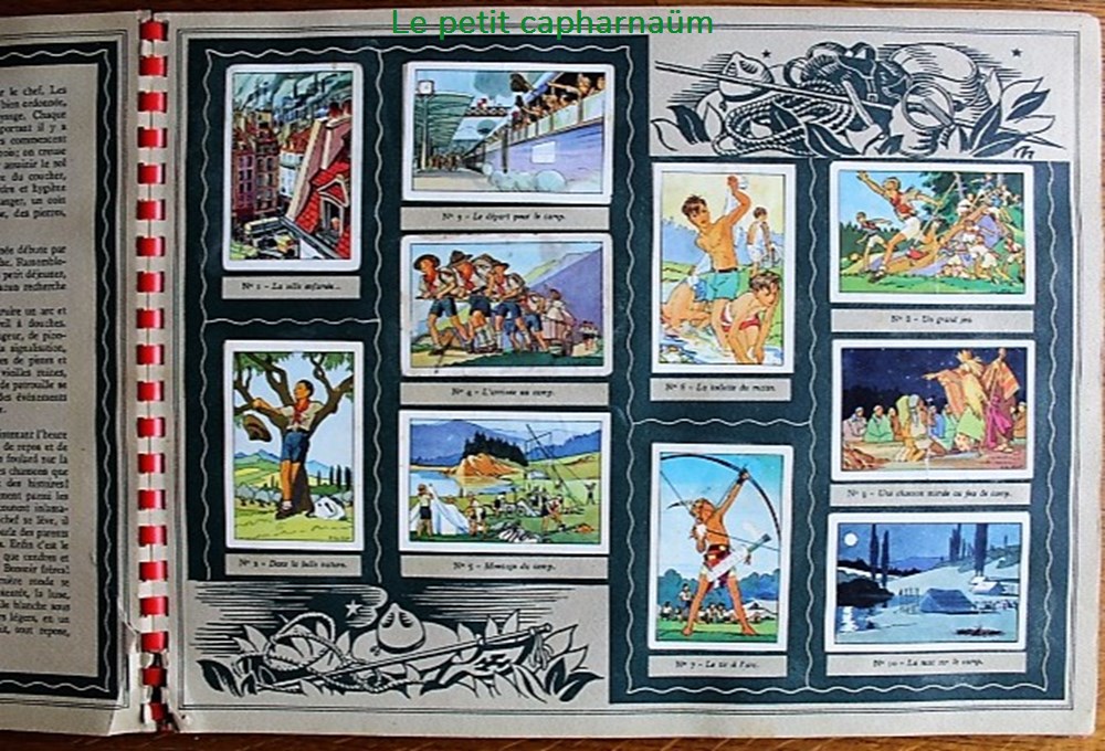 Album Suchard - La vie fière et joyeuse des scouts 6 documents anciens chromos images alimentaires album suchard la vie fiere et joyeuse des scouts