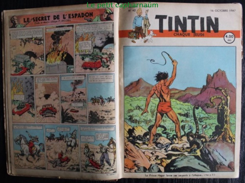 Tintin (édition Belge) - Recueil N°004 - Du n°41 de 1947 au n°05 de 1948 6 livres bd revues vieux journaux tintin edition belge recueil n 004 du n 41 de 1947 au n 05 de 1948