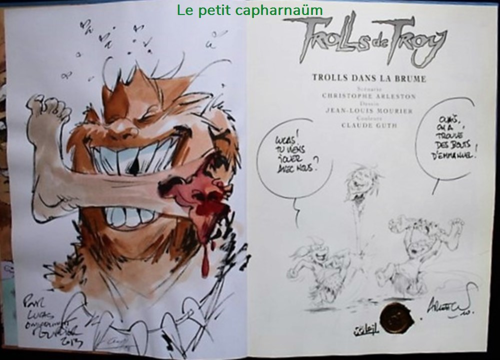 Trolls de Troy - 06 - Trolls dans la brume - Rééd. TL 2007 avec dédicace Mourier 4 livres bd revues bandes dessinees trolls de troy 06 trolls dans la brume reed tl 2007 avec dedicace mourier
