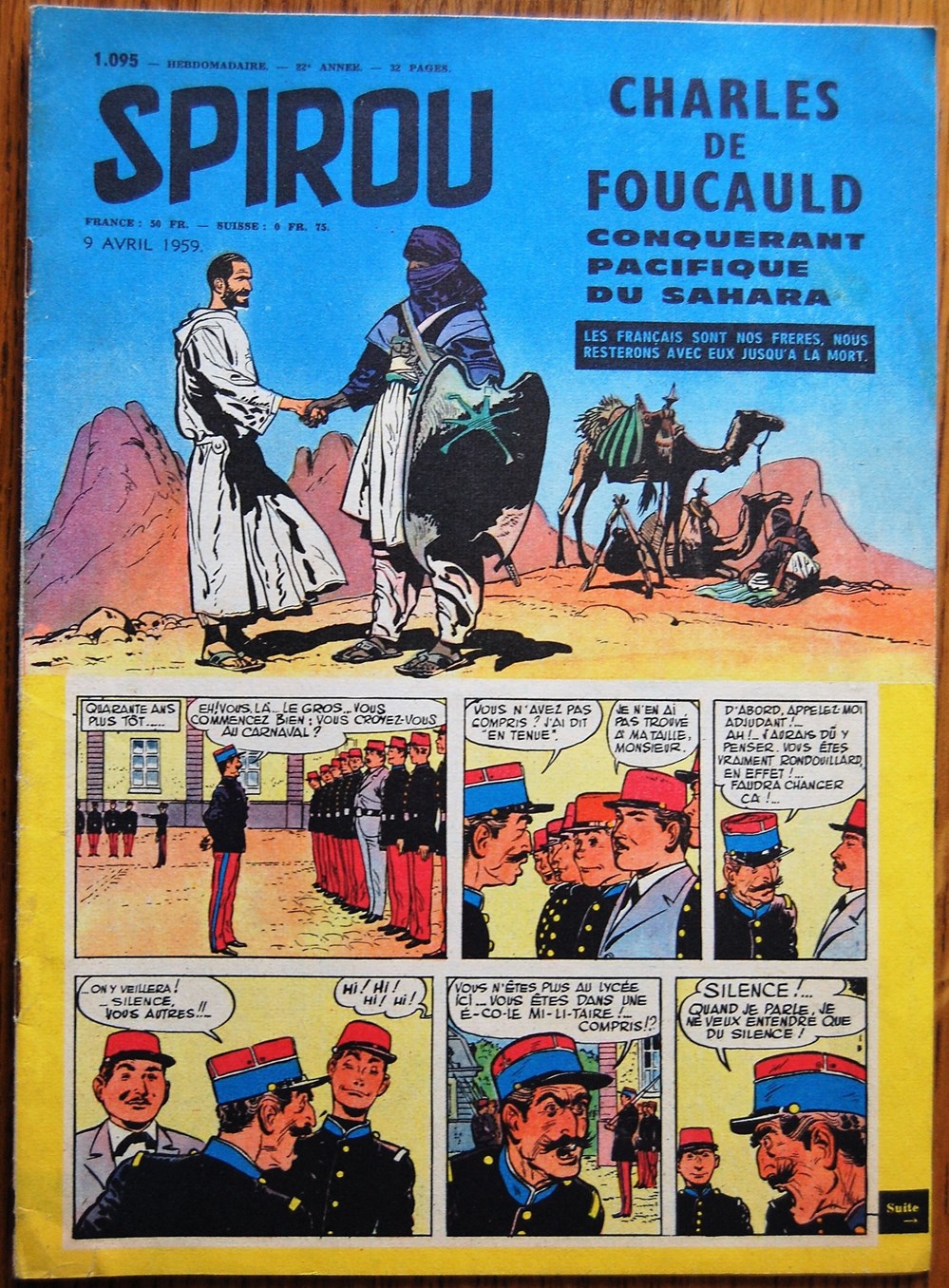 Spirou - 1095 - Couverture : Charles De Foucauld livres bd revues spirou 1095 couverture charles de foucauld