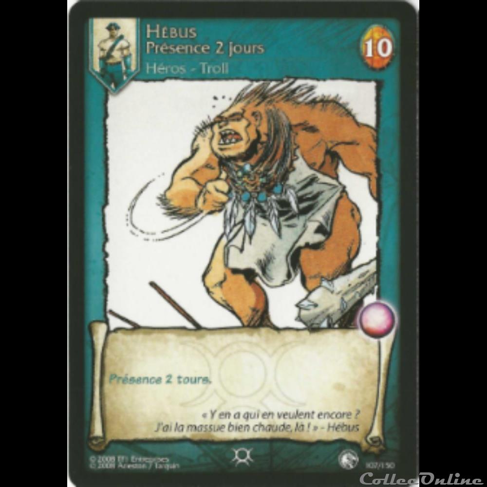 Lanfeust de Troy - 107 - Hébus Présence 2 jours jeux jouet jeu carte collectionner lanfeust de troy 107 hebus presence 2 jours