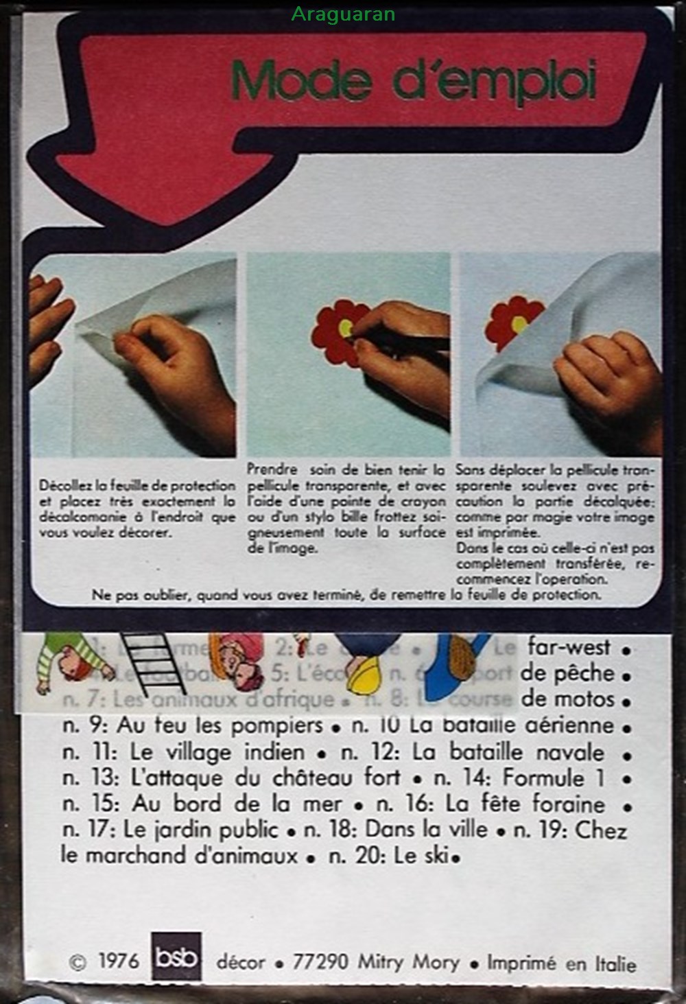 Décorama - BSB - 009 - Au feu les pompiers divers decorations magnets autocollants decalcomanies decorama bsb 009 au feu les pompiers